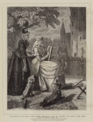 The Orphan of the Temple, Marie Therese, Daughter of Louis XVI, Sketching the Tower of her Prison from the Garden, Paris, 1795